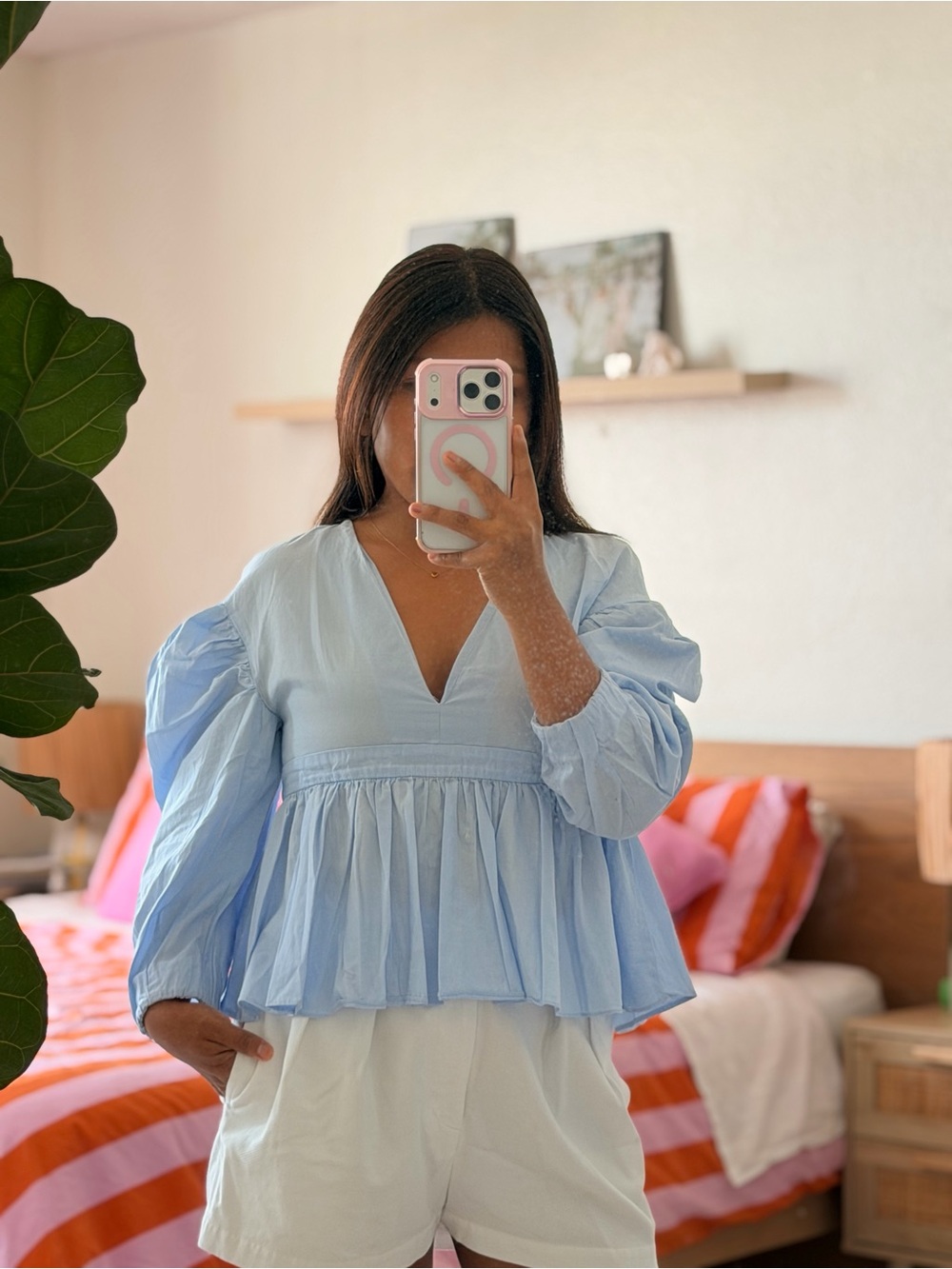 Zara light blue blouse - TRF Collection